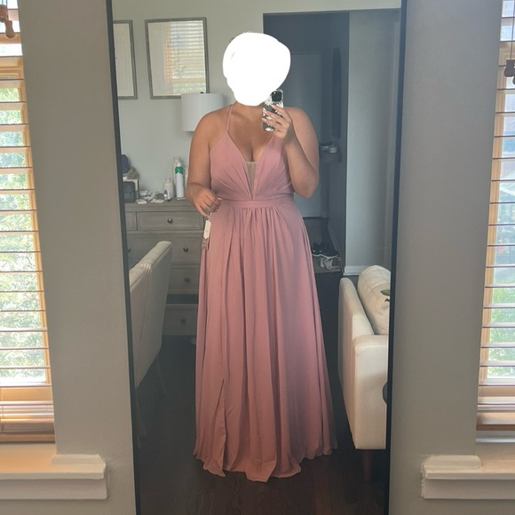 Chiffon Bridesmaid Dress in Mauve - Picture 3 of 3